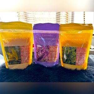 3 Bags Spa Luxetique Himalayan Salt Mint Lavender And Vanilla